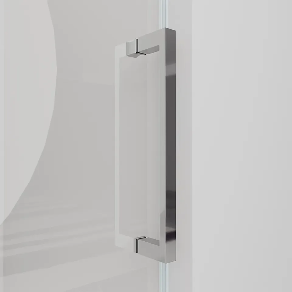 Frameless Glass To Glass Door Shower Enclosure Set Sanitary Ware Black Minimalist Steel Sliding Shower Glass Door Pull Handles