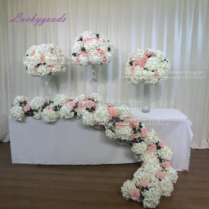 LFB1489 double layer artificial white ivory wedding decoration flower centerpiece  wholesale