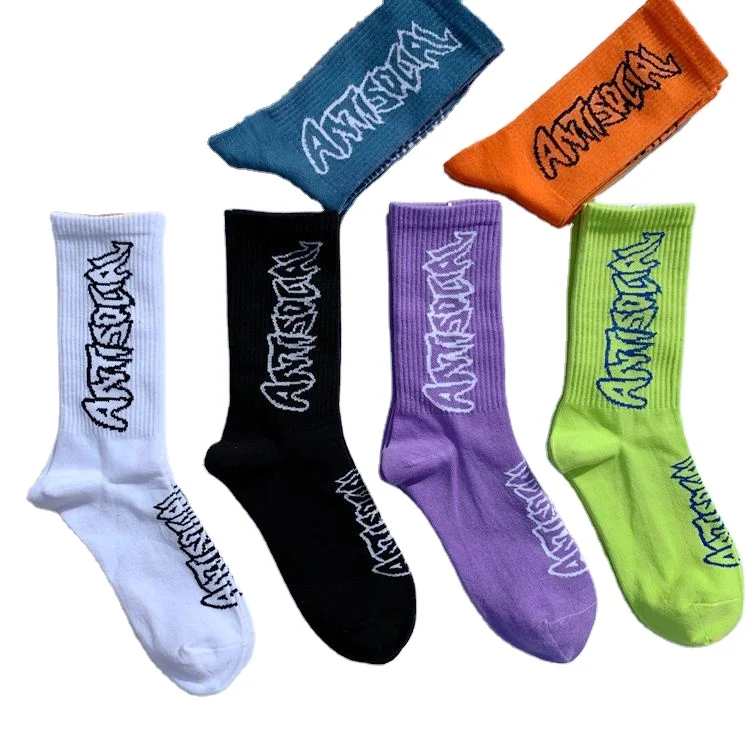 Fashion Word Humored Sock Creative Hip Hop Custom Street Skate Board Skateboard Crew Socks