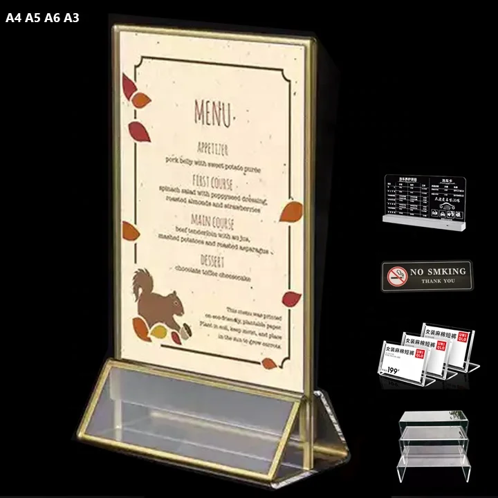 Custom Insert Perspex Advertisement Mounted Plastic Display Stand Clear Wall Mount Office Acrylic Sign Holder