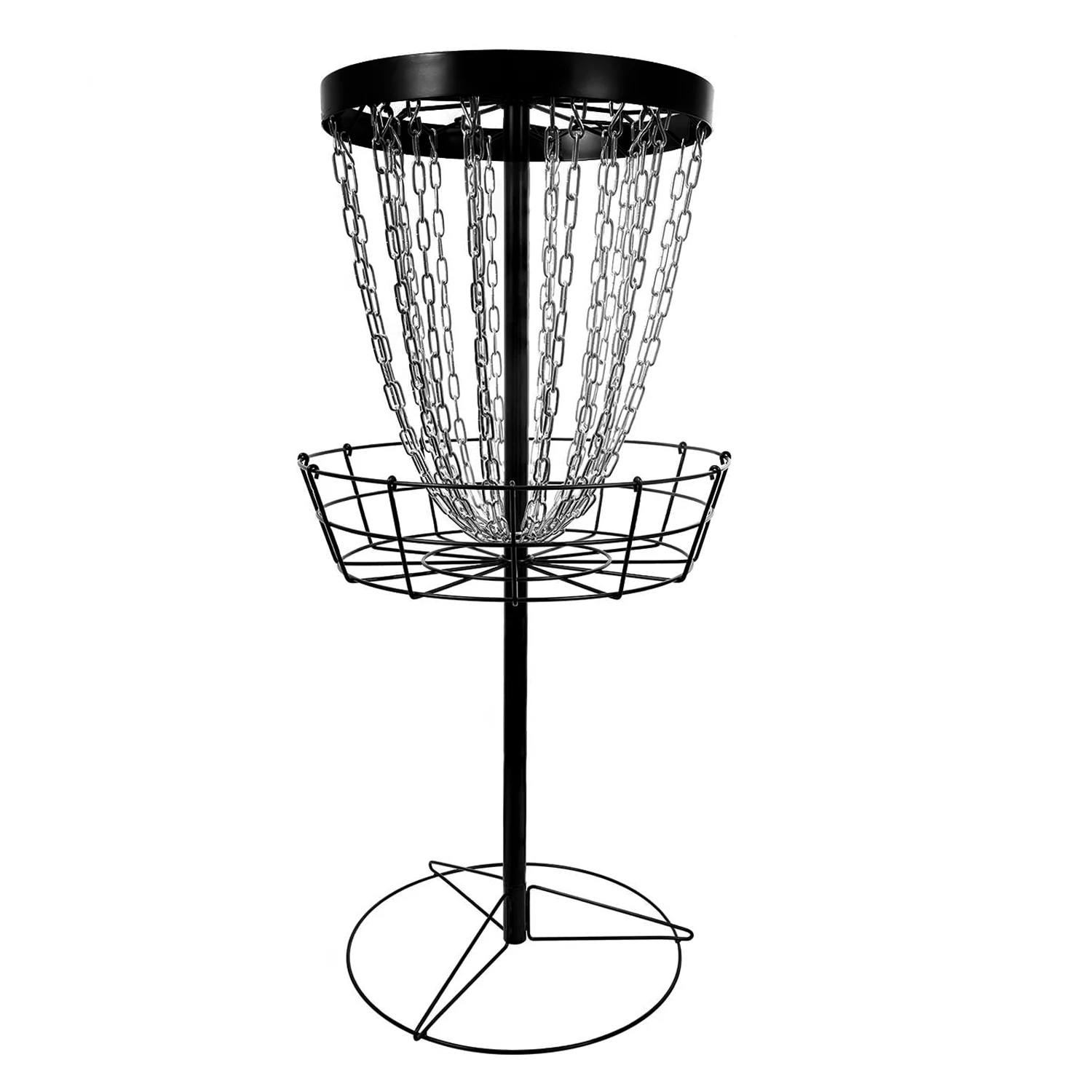 Disc Golf Basket/ Portable Target with Heavy Duty 24 Chains Basket