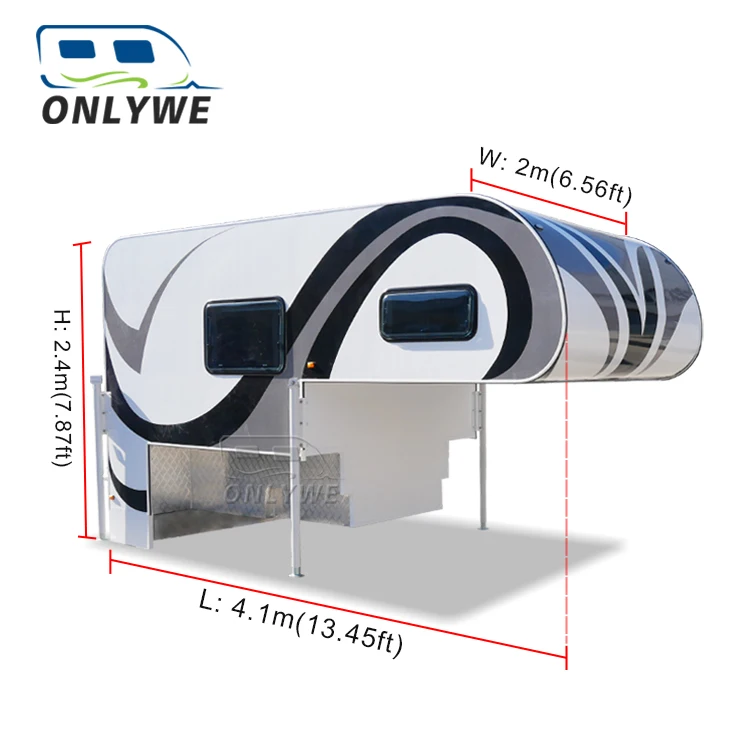 ONLYWE custom 4x4 off road flatbed truck camper lightweight slide in pick up truck camper for hilux truck