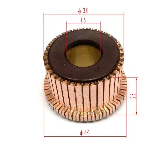 36 bars slot type commutator OD38*ID16*H28.5 36 36 segments motor armature commutator