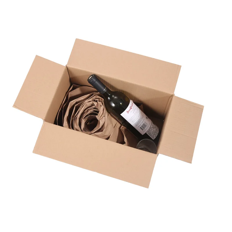 GRS Eco Friendly Void Fill Kraft Paper Brown Wrapping Paper Roll for Packing & Moving Fan Fold Cushioning 100% Recycle Paper