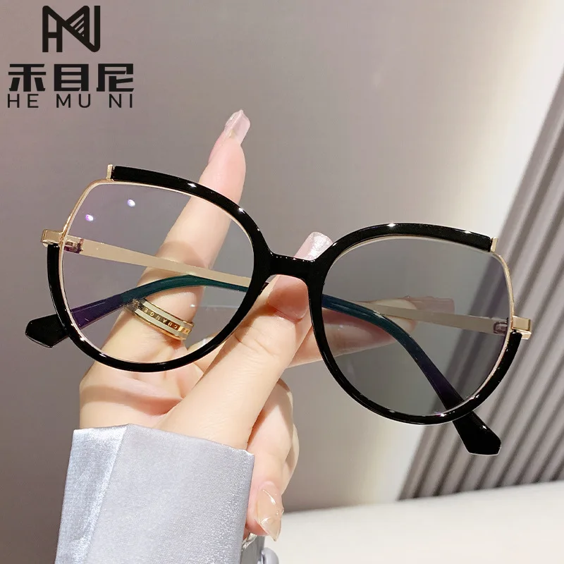 7196 Hot sell anti blue light glasses frame ladies spectacles eyeglasses women change color photochromic optical eyewear