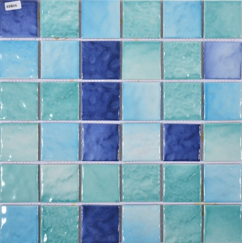 Swimming pool glass mosaic colorful Iridescent tiles Strip Swimming Pool mosaic tile Wall Floor Decoration