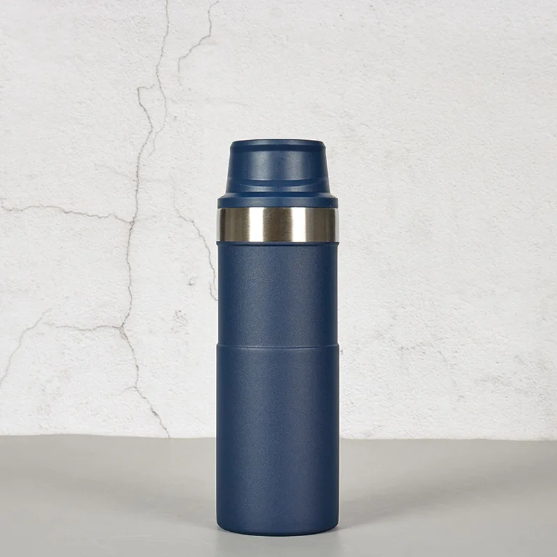 Creative new style vacuum insulated thermos double wall stainless steel sport water bottle with press lid