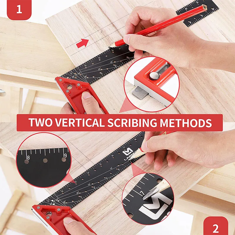 High Quality Carpenter Square Aluminum Framing Square 30cm Square  Ruler L Framing Tools