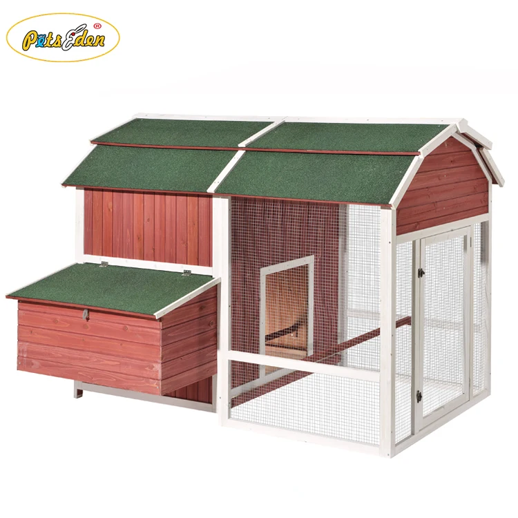 Hot Rabbit Hutch Chicken Coop Wooden Poultry Hen House Pet Cage With Run