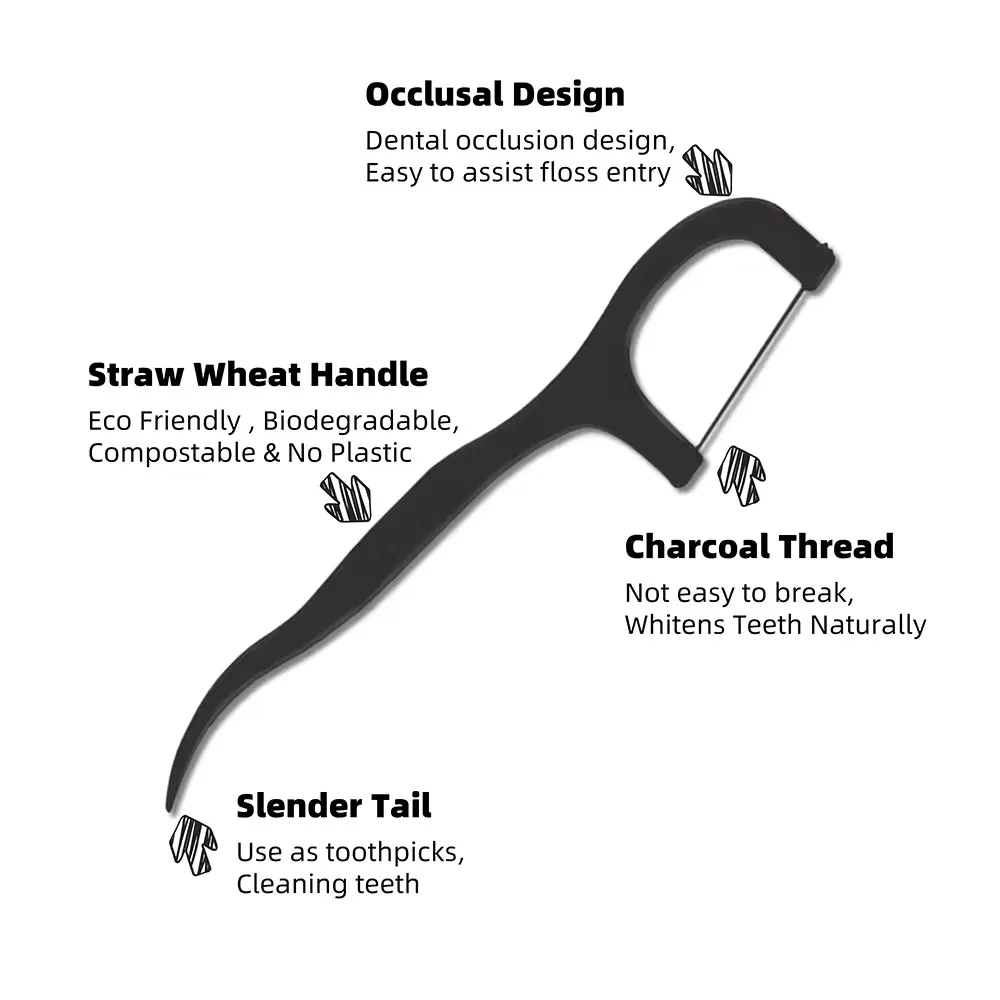 Factory Price Biodegradable Adult Women Kids Dental Floss Pick, Oral Care Teeth Cleaning Dental Floss