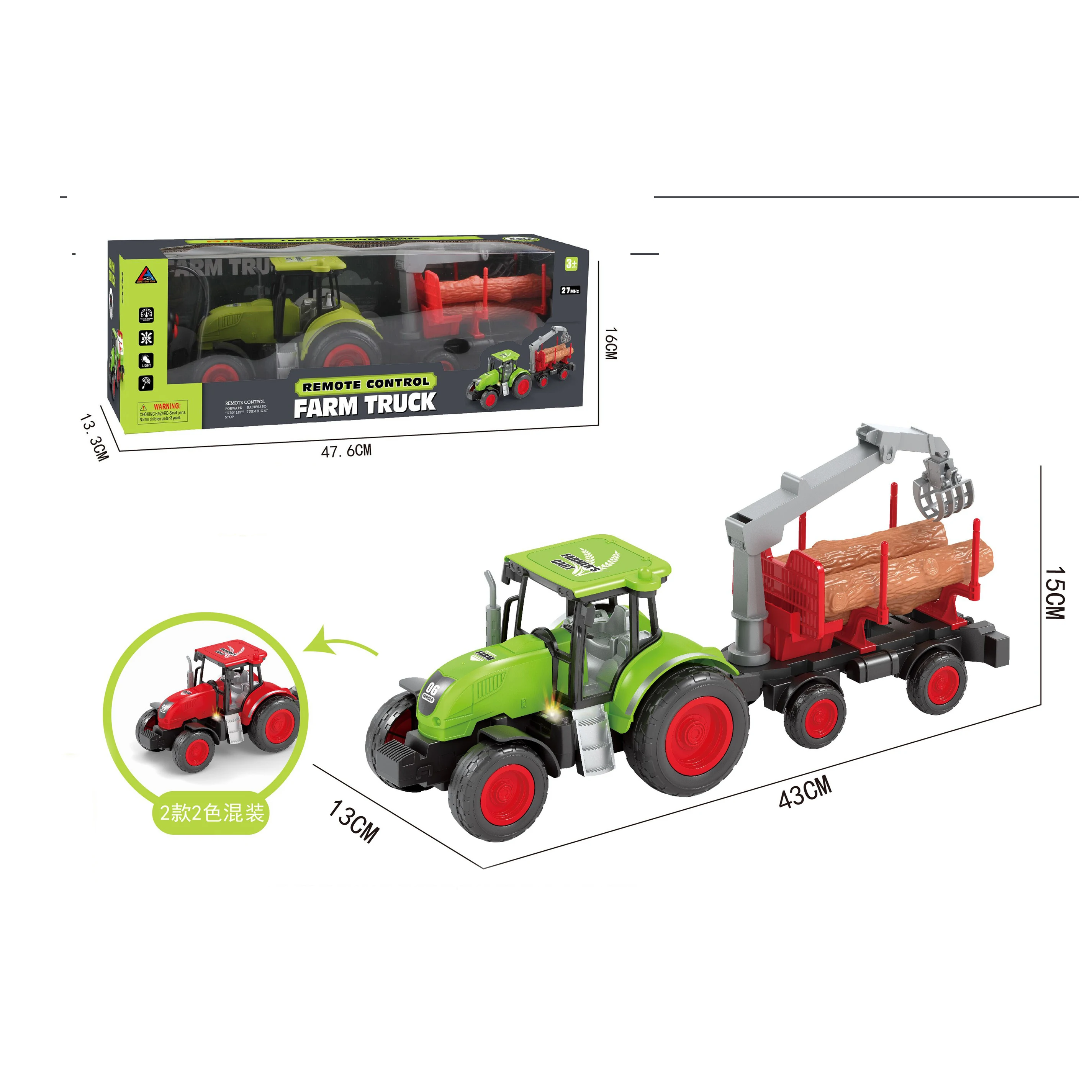 Toy Car 4 CHANNELS Remote Control Farm Truck For Children With Light