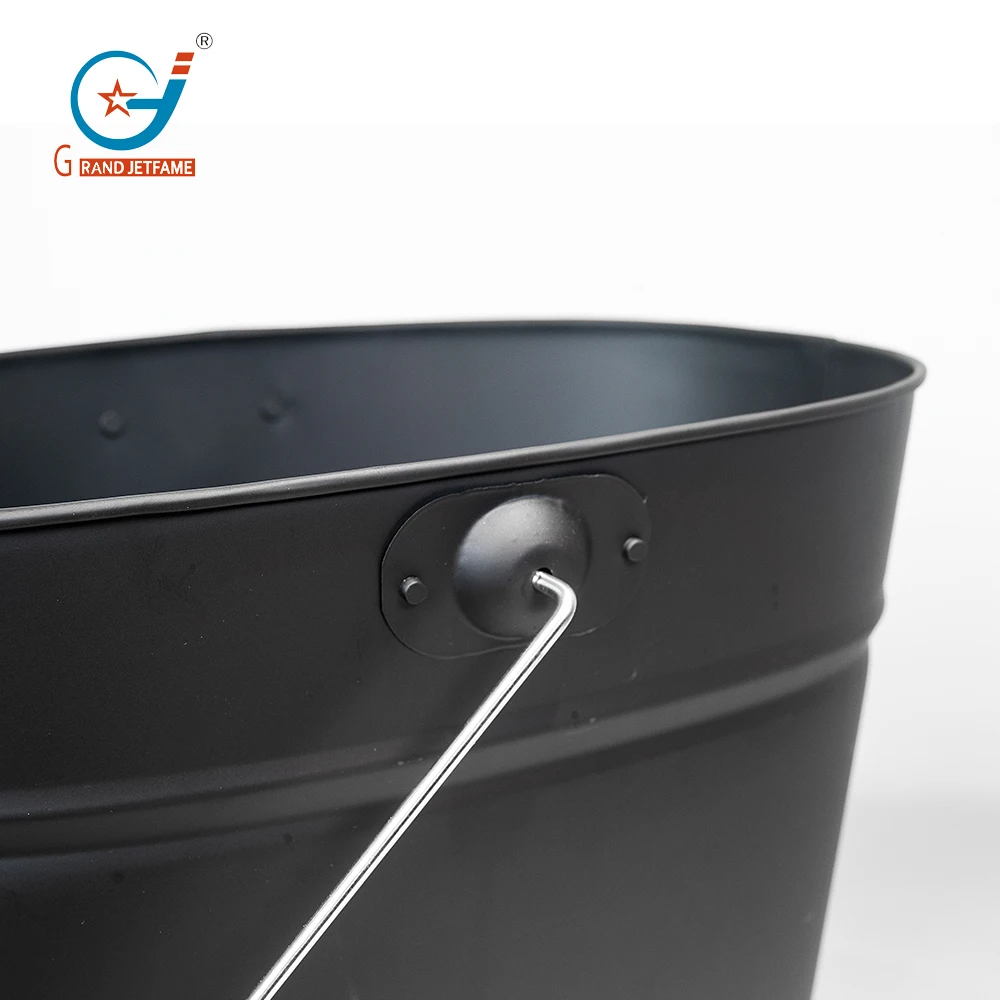 Metal Ash Bucket with lid and Handle Set Accessories Reusable For Fireplace Indoor