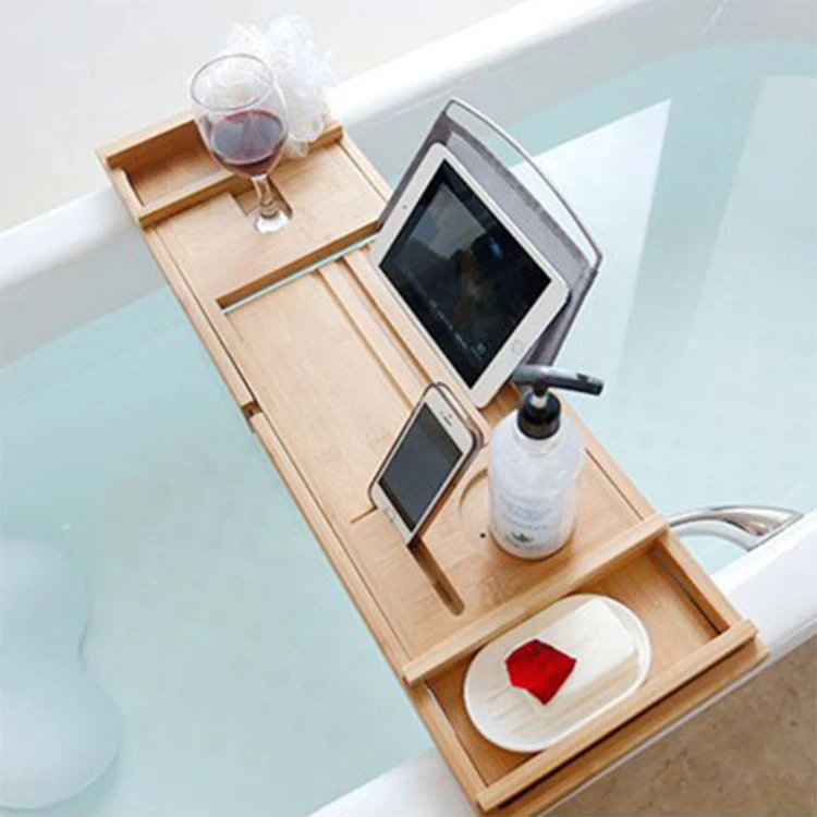 Китайский дешевый бамбуковый поднос для ванны из натурального дерева с футляром