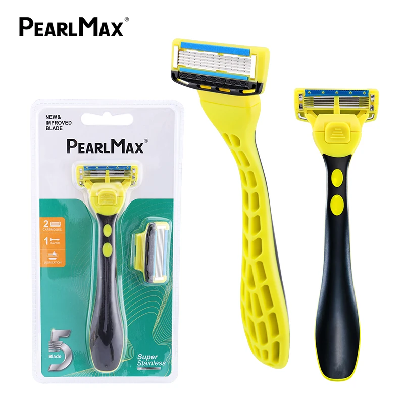 PearlMax Custom Manual Face Shave Razor Men 5 Blades Disposable Razor Kit