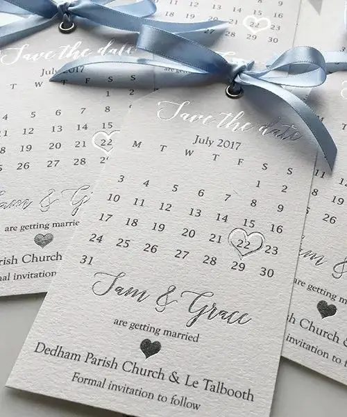 Custom silver foil stamping edding Invitation Card Printed for greeting with bow tie