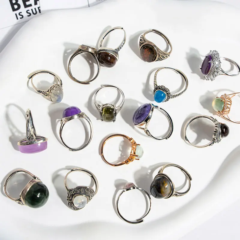 Robin Crystal factory mixed carved crystal stone gemstone fashion fine jewelry rings