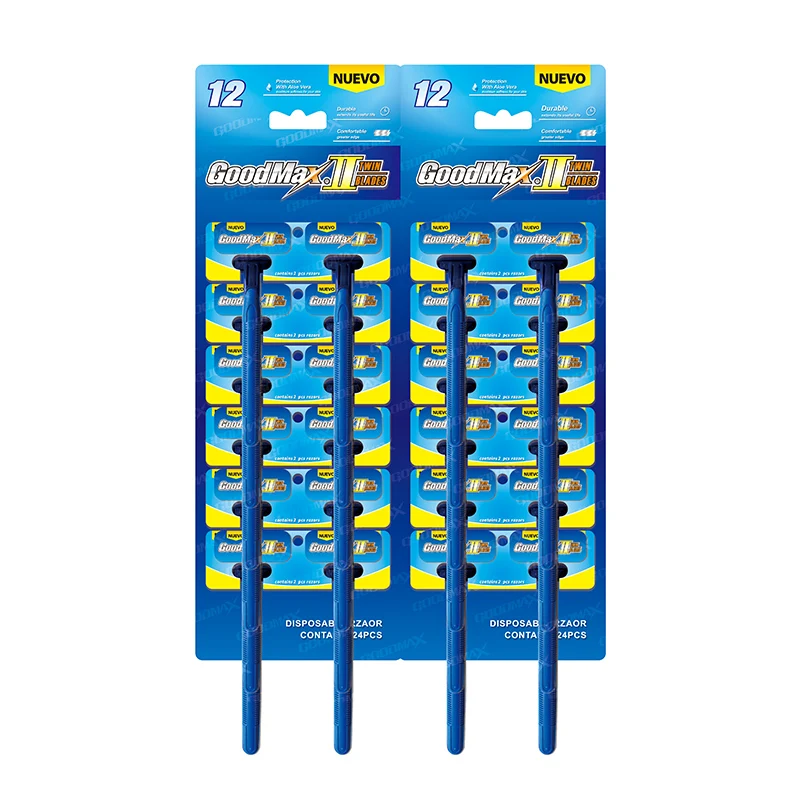 GoodMax Twin Blade Razor Clear Safety Cap Men High Quality Disposable Razors