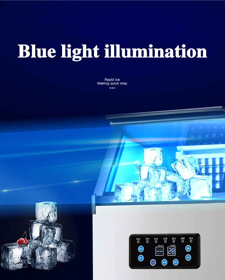 Ice Maker 60KG 70KG 80KG /24H  Ice Cube Making Machine Automatic Ice Maker