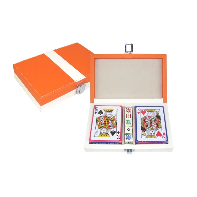 Customize playing card set two decks poker playing card box
