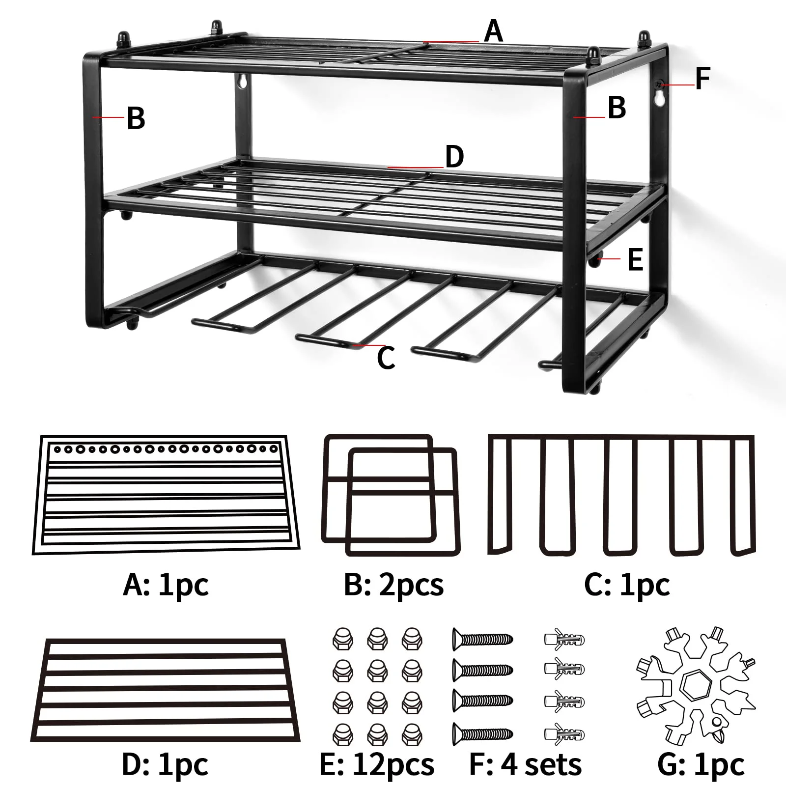 oem factory supply metal power tool rack low price black power coating tool metal holder custom sheet metal parts