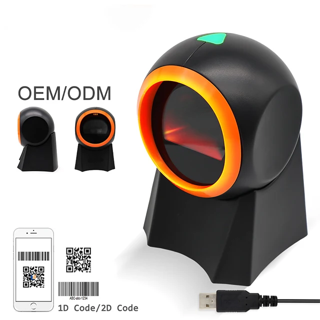 High Speed Desktop POS QR Code 2D Omni Barcode Scanner for Supermarket China Manufacturer Customize new arrival high stability p