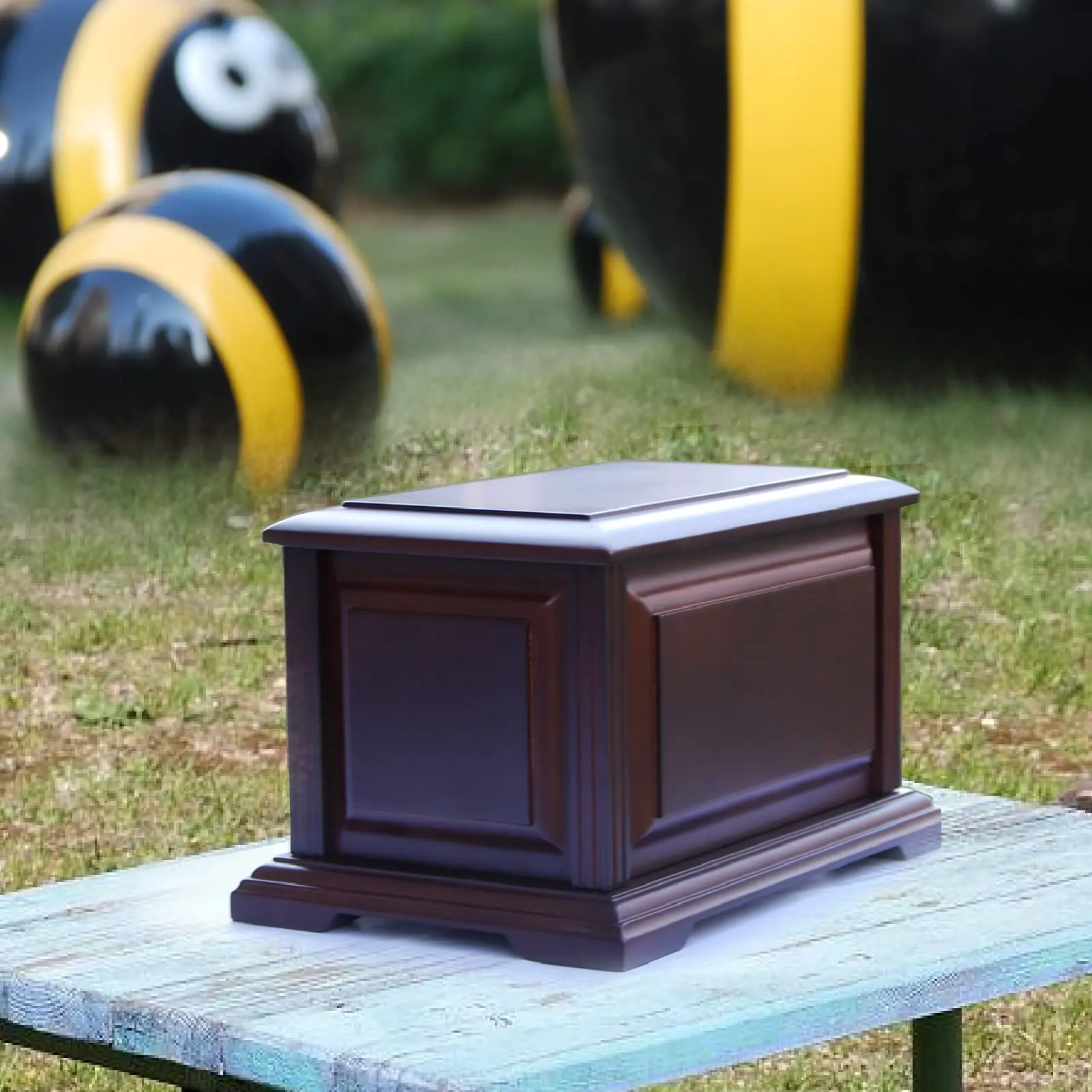 Handcrafted Large Wooden Funeral Cremation Urn Box for Human Ashes Burial Urns for Adult