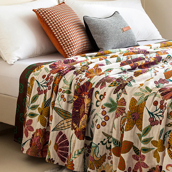 Хит продаж, 100% хлопковое жаккардовое покрывало с геометрическим дизайном, двуспальная кровать размера «King-Size», роскошное покрывало в стиле бохо, муслиновое одеяло