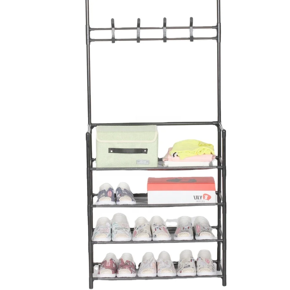 2022 factory hot selling foldable clothes shoe rack  portable Shoe  cabinet   cheaper student  clothes hat rack