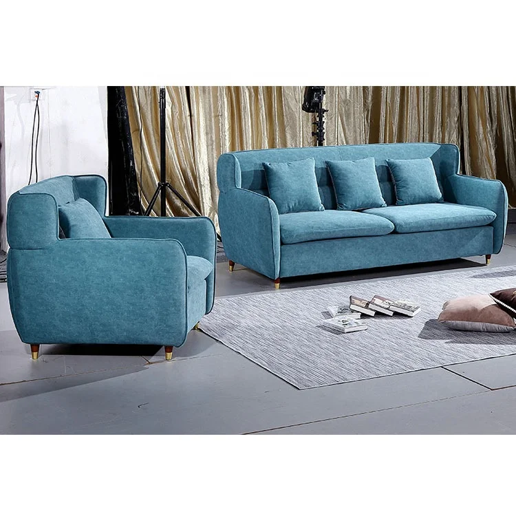 
Blue color 12 3 seater modern couch living room fabric sofa  (62391773295)
