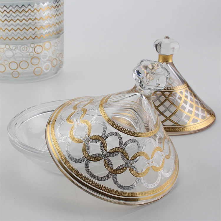 Food Storage Glass Moroccan Mini Tajine Arabic Style Glass Tajine dates bowl