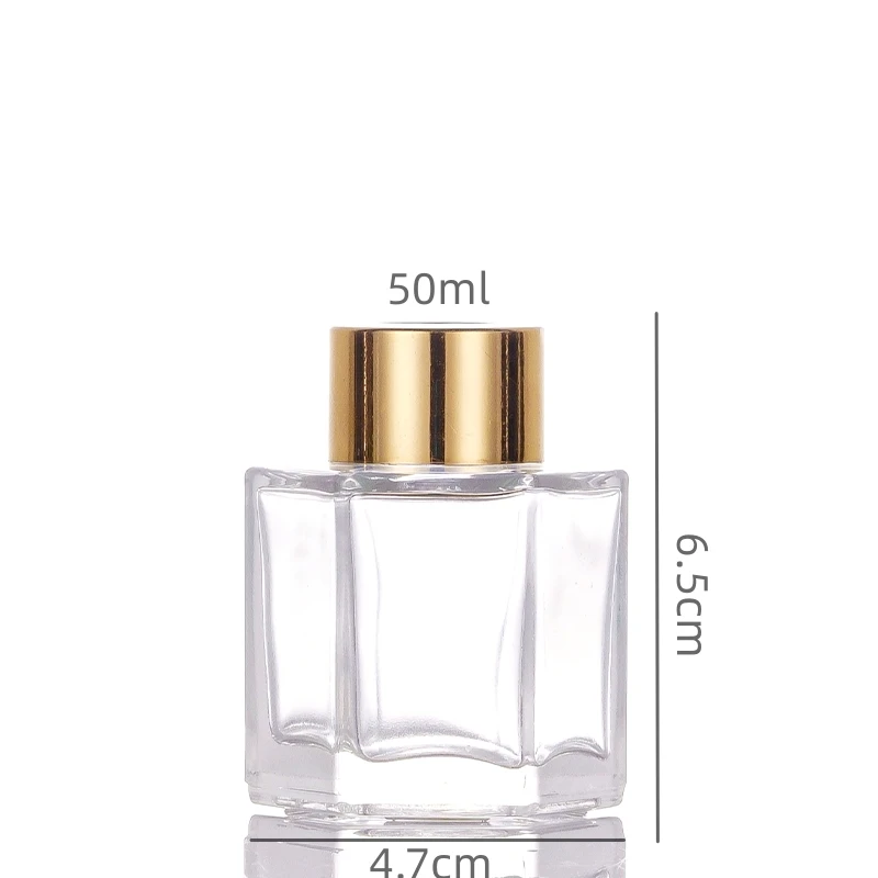 Decorative Hexagonal 50ml 100ml 120ml Empty Perfume Fragrance Oil Aroma Glass Reed Diffuser Bottle