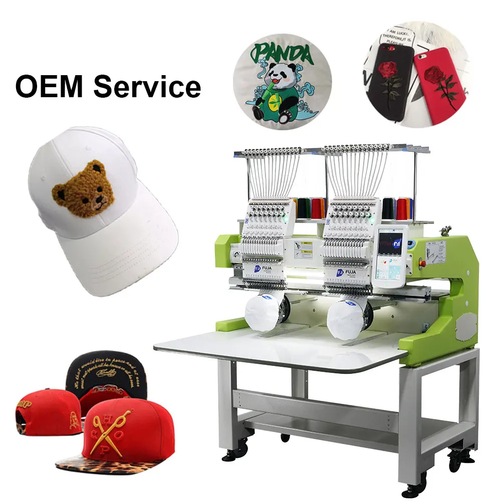 Commercial Automatic 2 Heads Computerized Hat Embroidery Machine 12 15 Needles High Quality Embroidery Machine