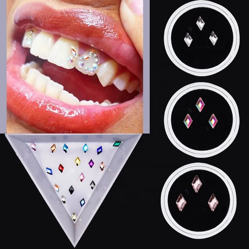 Yantuo Factory Hot Selling Tooth Gems Bling Shaped Crystal Stones Flat-back Non Hot Fix Rhinestone for Tooth High Grade Flatback