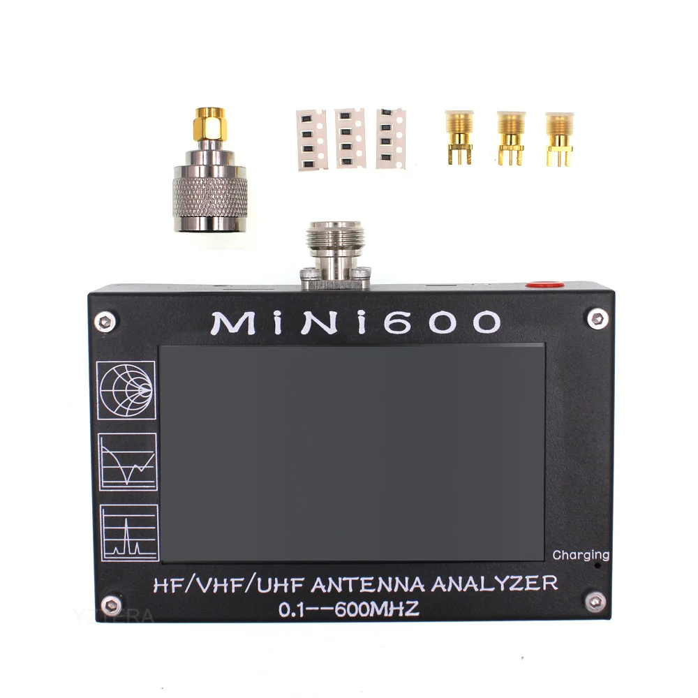 
MINI600 4.3 inch LCD HF VHF UHF Antenna Analyzer Multi SWR 0.1-600MHZ SWR Meter 1.0-1999 5V 1.5A for amateur radio 