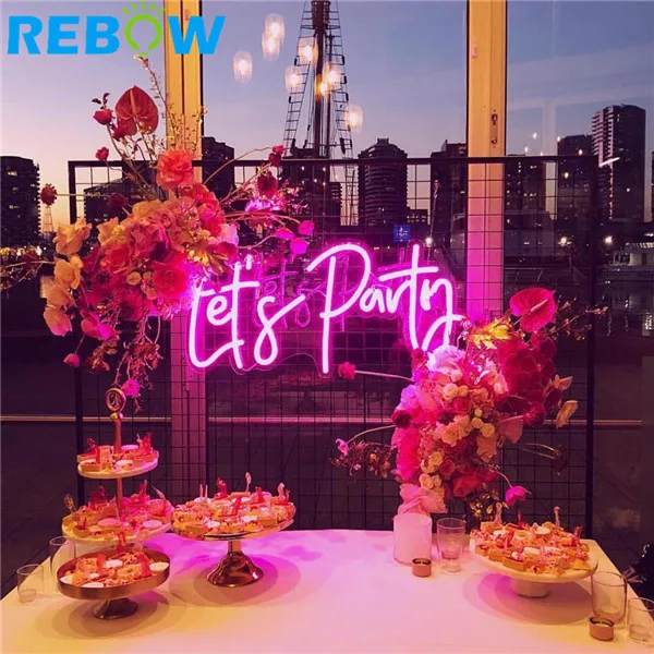 Rebow Factory Chinese Led Faux Custom Party Neon Sign For Sale