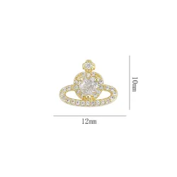 Luxury Nail Art Charms Cubic Zircon Nail Drill Diamond Celestial Body Star Crown Colorful Crystal Nail Sticker Finger Jewelry