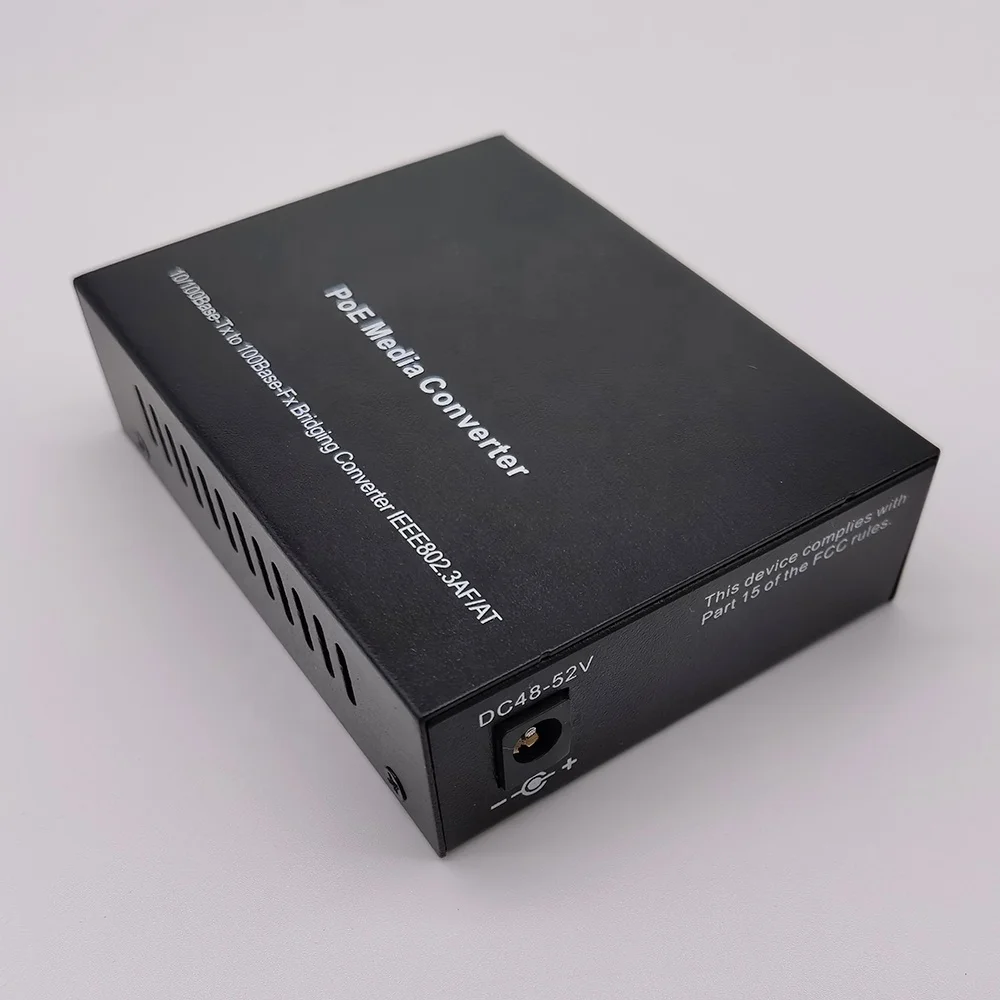 Fiber PoE Media Converter 10/100Base-Tx to 100Base-Fx, Single Mode, 20-80Km, Duplex SC 100M PoE Ethernet Media Converter