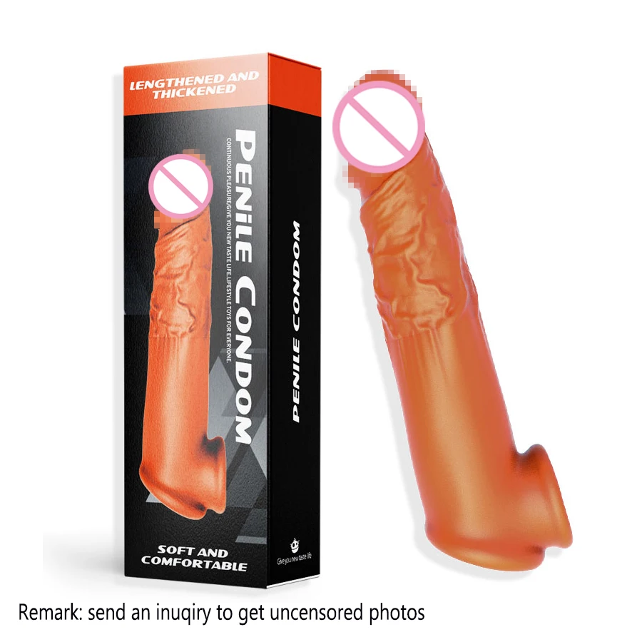 penis sleeves silicon condom for erectile dysfunction product testis restraint penis extender device