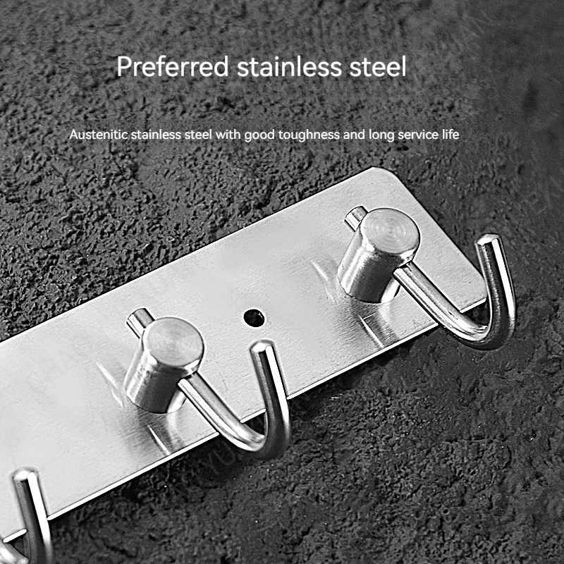 Waterproof Hooks Hanger Wall-mounted Hanging Hook Stainless Steel Hook For Bathroom Kitchen Hotel