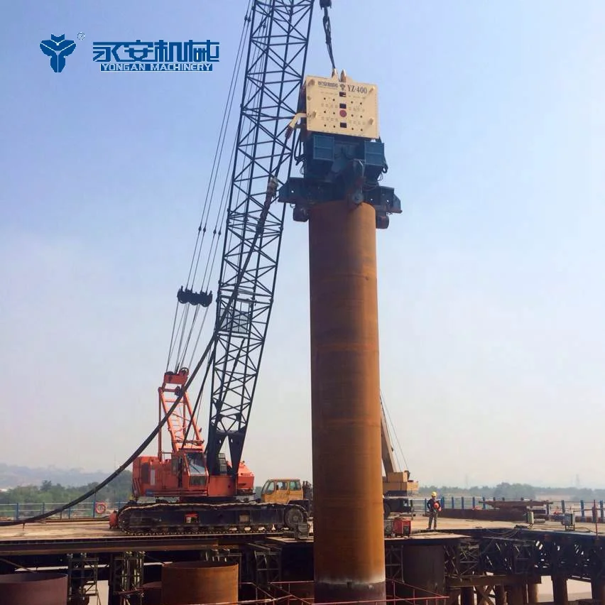 Yongan crane type hydraulic vibro hammer YZ-400B piling machine