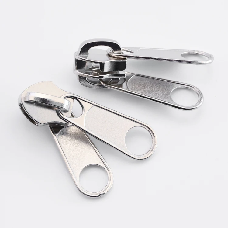 Double-sided available Nylon Zipper  slider 5# non-lock lock zipper slider for bags mosquito net tents  Zinc Alloy puller