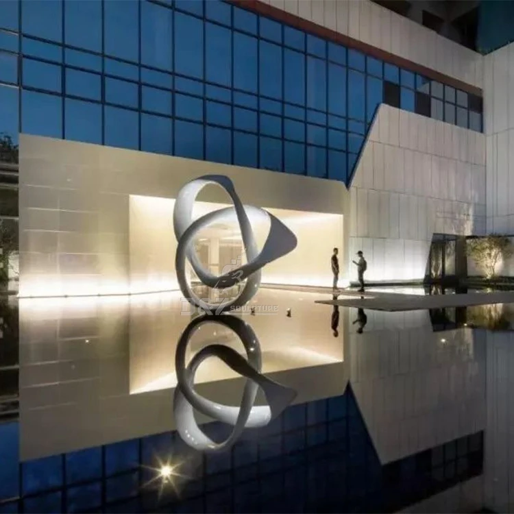 Stainless steel metal standing sculpture abstract landscape decoration