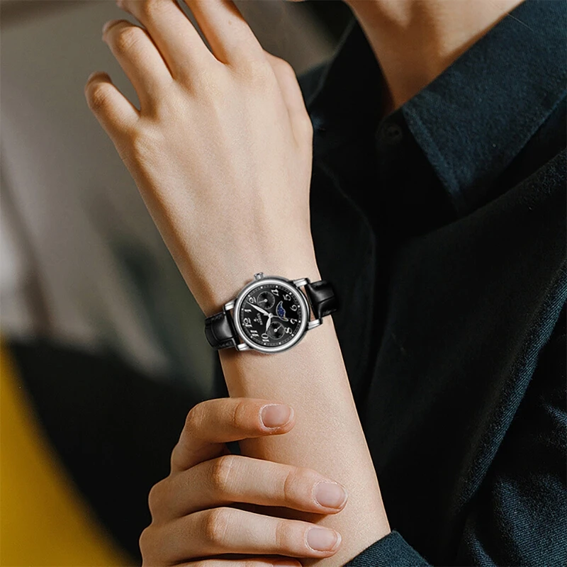 Luxury Watches Stainless Steel Leather Band Lady Quartz Waterproof Women Watches Female