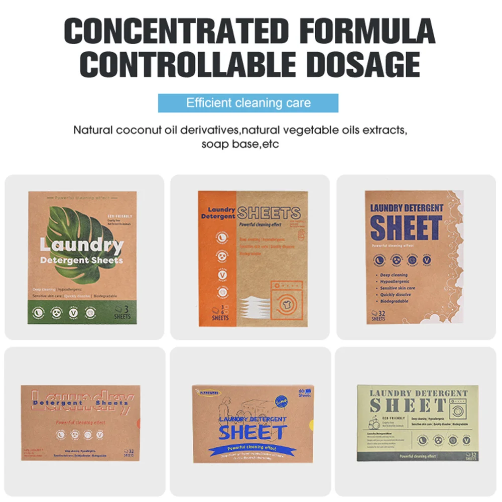 OEM ECO Friendly Laundry Detergent Sheets No Plastic Waste Activewear Laundry Detergent Sheets For Washing Clothes