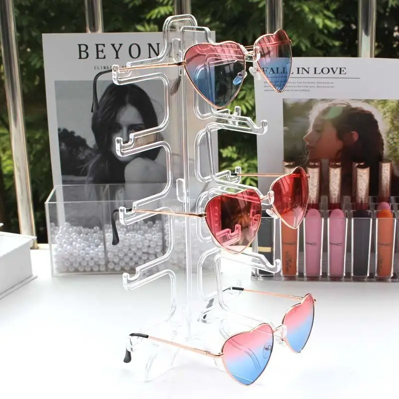 Transparent single row 5 pairs size 16*16*31cm Acrylic Glasses Display Glass Acrylic Sunglasses display Stand Eyewear frame