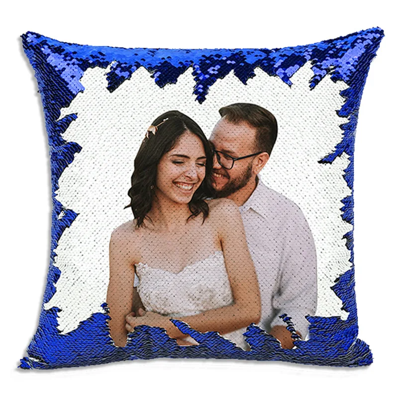 Wholesale 16x16 inch 40x40cm Flip Sequin Fabric Pillow Cover Case Decoration Customized for Sublimation Blank Pillow Case