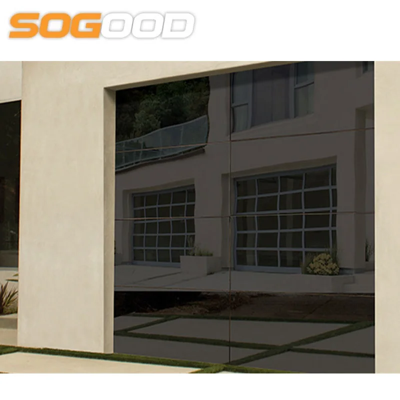 transparent glass garage door frameless aluminum sectional garage door