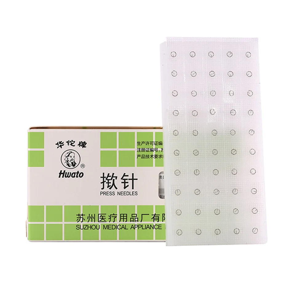 50Pcs Ears Massage Stickers Disposable Press Needle Acupuncture Plated Seeds Needle Therapy One-Time One-Off Press Needle