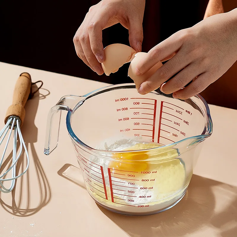 Reihey Dry and Liquid Measuring Cups and Borosilicate Measuring Cup Metric Liquid Measuring Cup