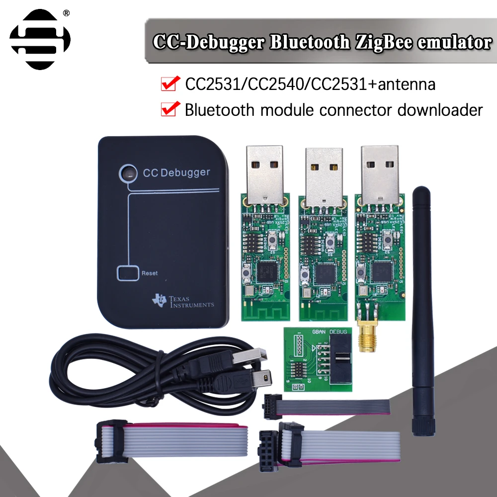 SZYJ CC Debugger ZIGBEE emulator CC2531 CC2540 Sniffer Wireless Board Bt 4.0 Dongle Capture USB Programmer Downloader Cable